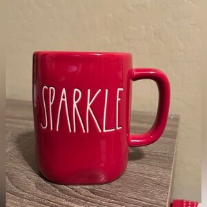 Rae Dunn Sparkle Coffee Tea Mug Red White Fourth of July